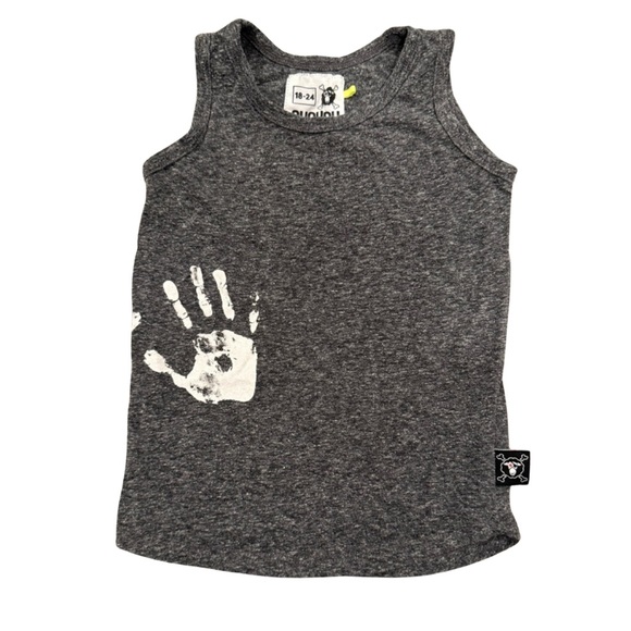 nununu Other - Nununu baby boys gray tank with white handprints 18-24 mos EUC